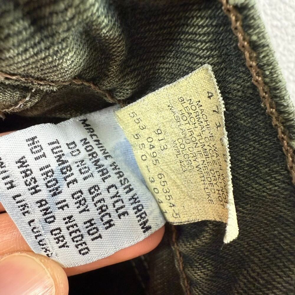 Vintage Levis Jeans Men's 34x32 Fits 32x31 Green Made In USA Relaxed Taper 90s - Picture 13 of 14